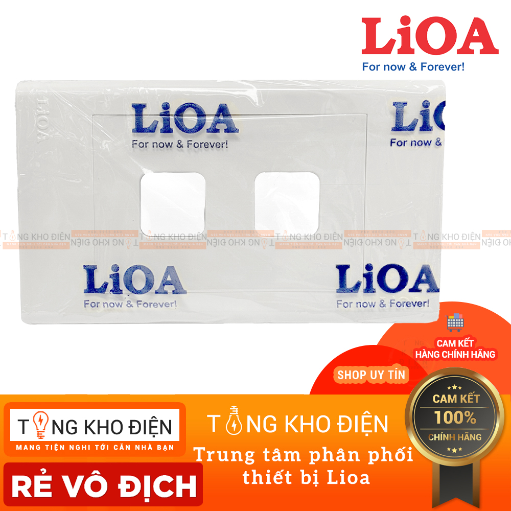 Mặt 2 lỗ lioa , nhựa trắng - tiếp điểm đồng