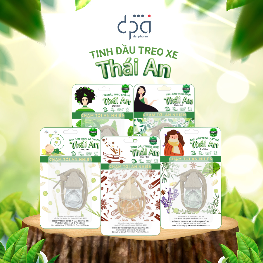 Combo 2 Tinh dầu treo hương Sả chanh Thái An (C/8ml)