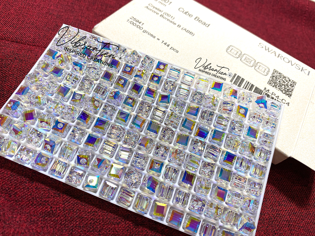 Pha lê Swarovski vuông 8mm (Combo 5/10/20/30)