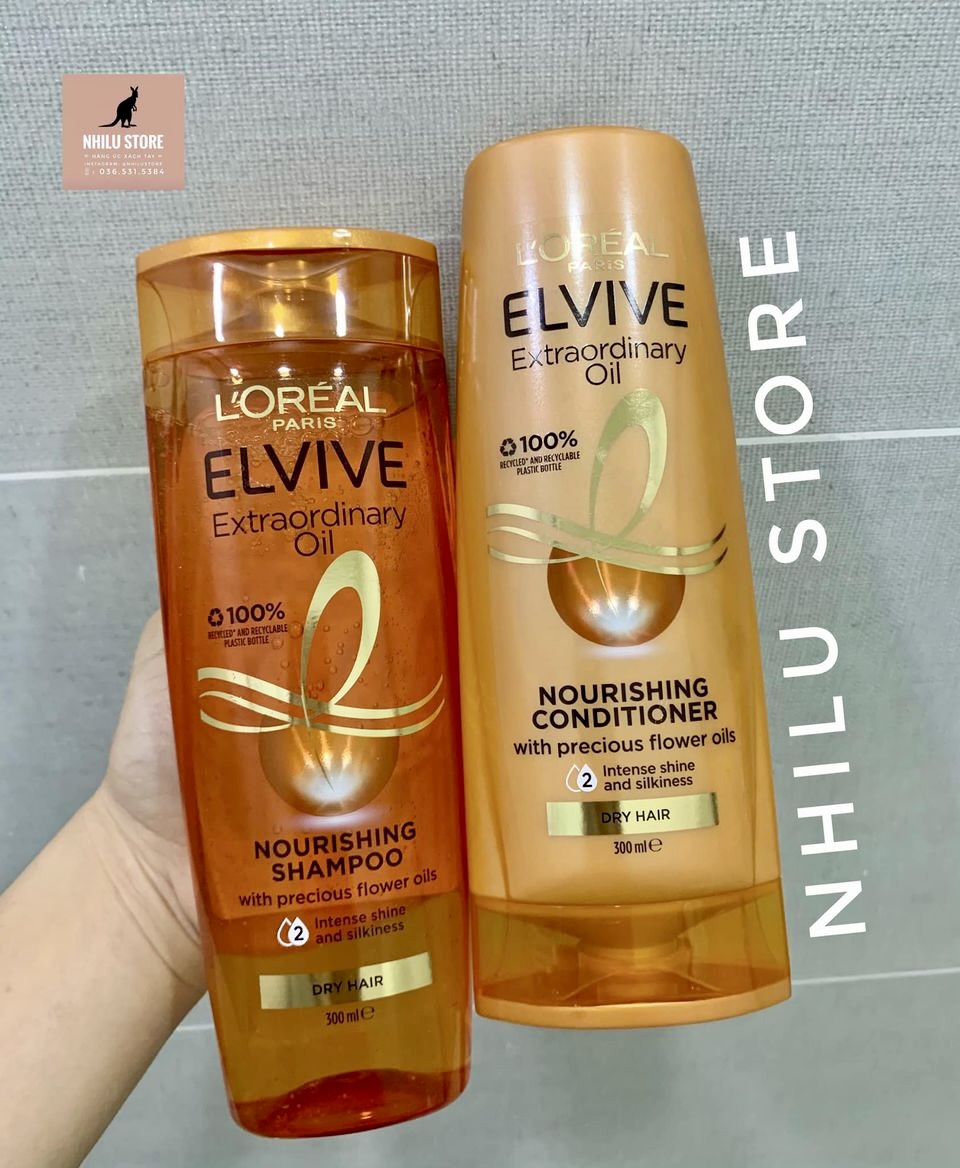 Gội xả Siêu Mềm Mượt L’Oreal Paris Elvive Extraordinary Oil ( Bill Úc )