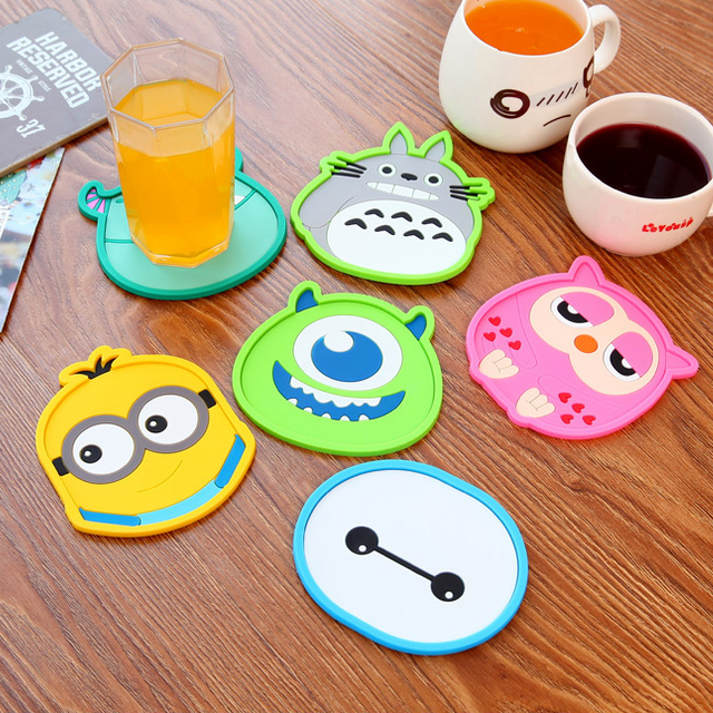 1 Miếng Lót Ly Silicone Hình Thú Siêu Dễ Thương