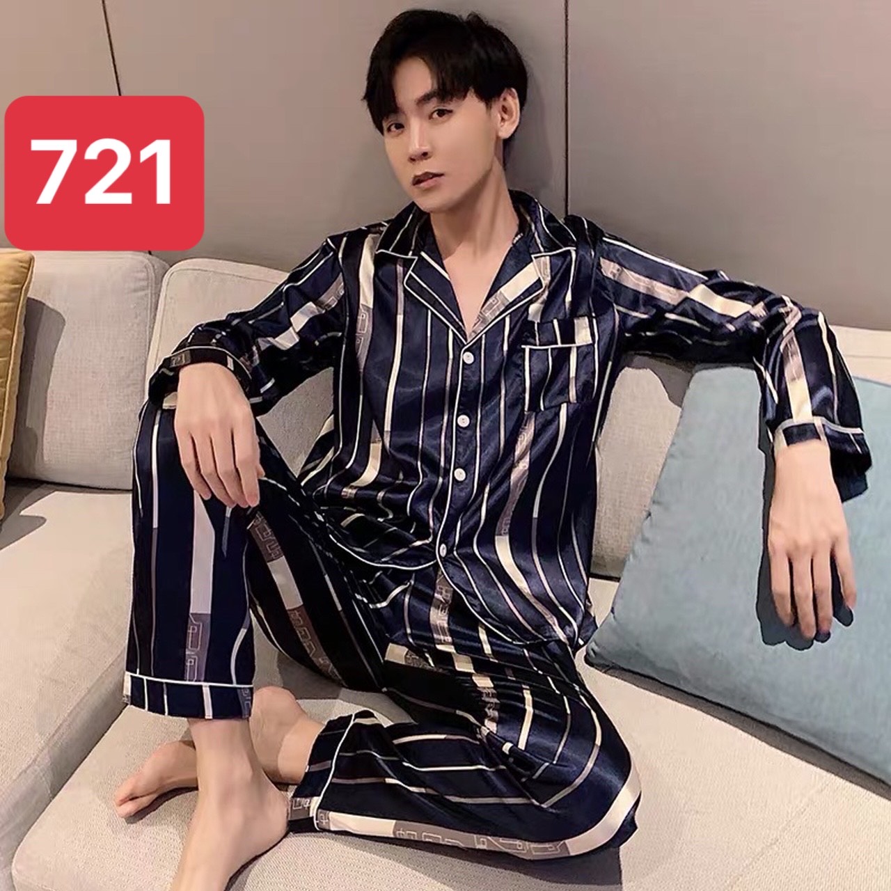 Bộ đồ Pyjama mặc đôi nam nữ chất lụa mềm - Bộ mặc nhà nam nữ