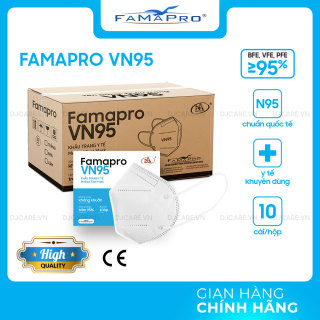THÙNG 50 HỘP khẩu trang y tế 4 lớp Famapro VN95 N95 màu trắng 10 cái Hộp thumbnail