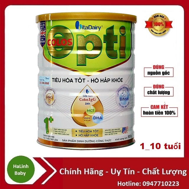 Sữa bột colos opti 1+ 800g cho trẻ 1_!0 tuổi date 2026