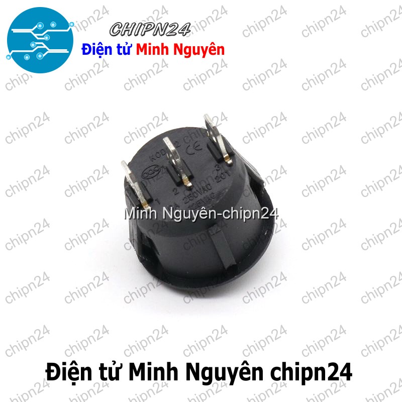 [2 cái] (F98.7) Công tắc Tròn 20MM Đen 3 Chân 3 Vị Trí (6A 250VAC) (CTTD3C) - HH005624