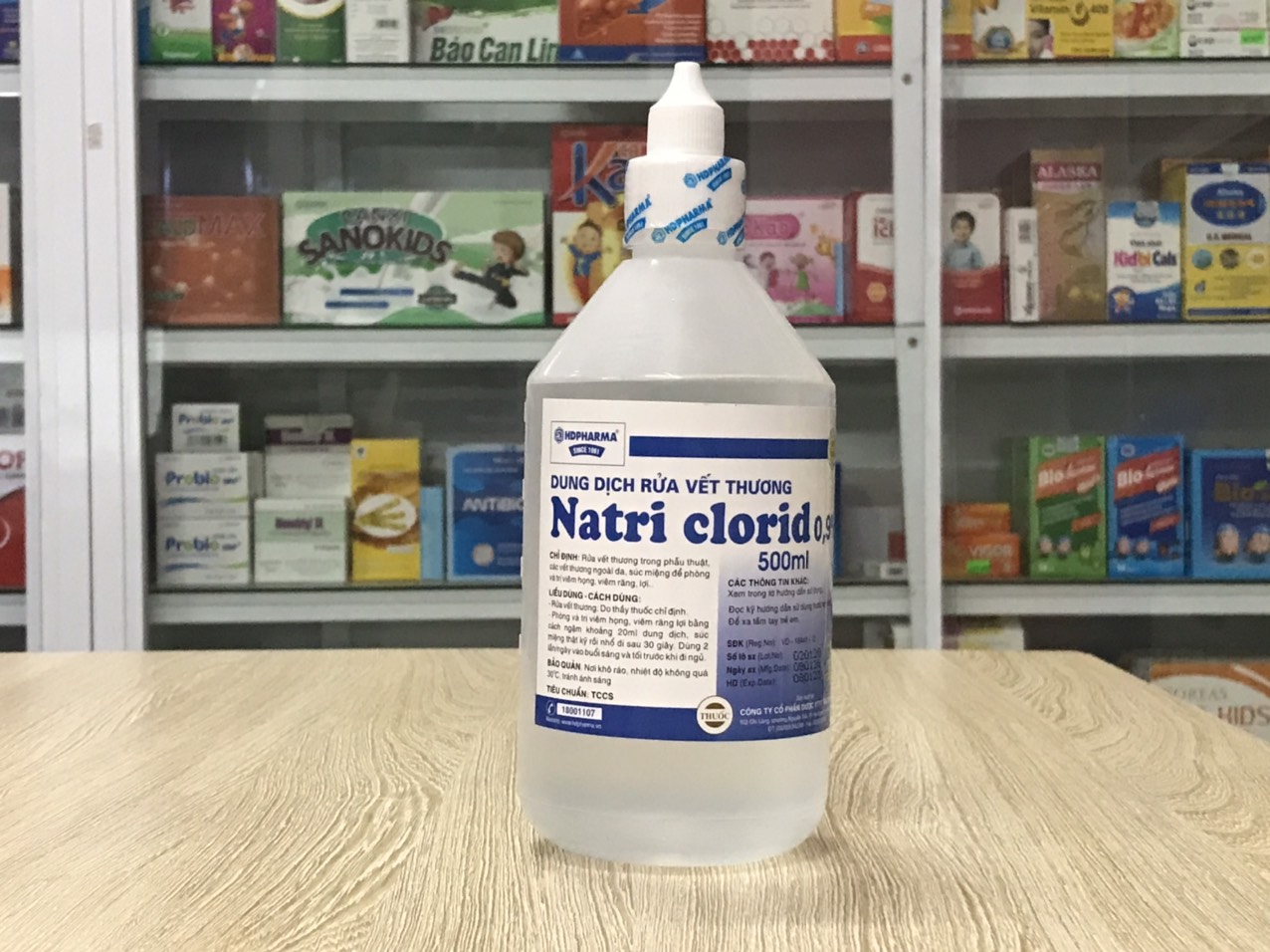 Natri Clorid 0,9% Hải Dương 500Ml