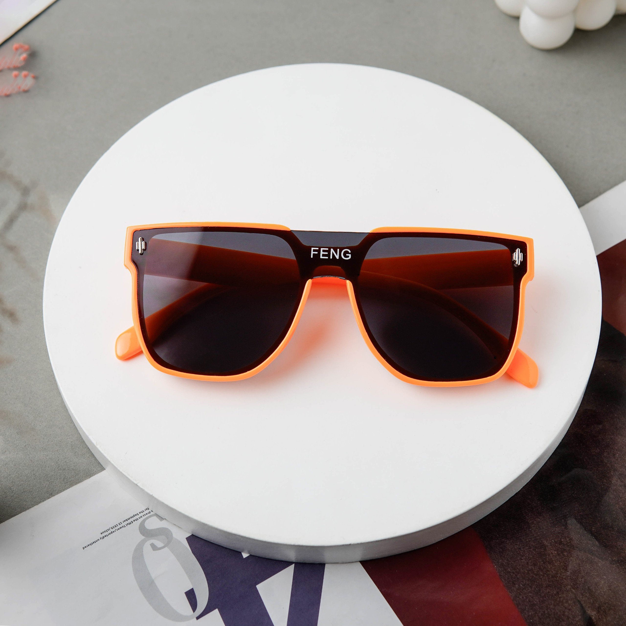 Mắt kính thời trang kính râm cao cấp form vuông feng 650 sang chảnh phong cách ulzzang