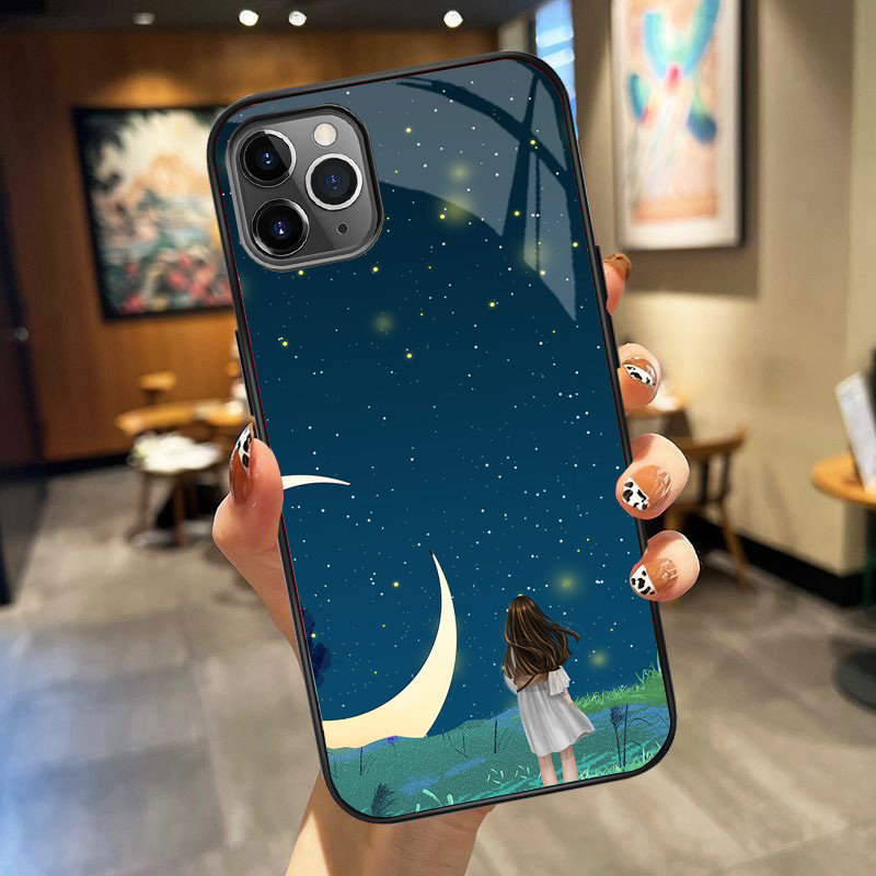 Ốp lưng iphone 11, 11 pro max,12, 12 pro max, 12 mini mặt kính cường lực cao cấp, ốp đôi