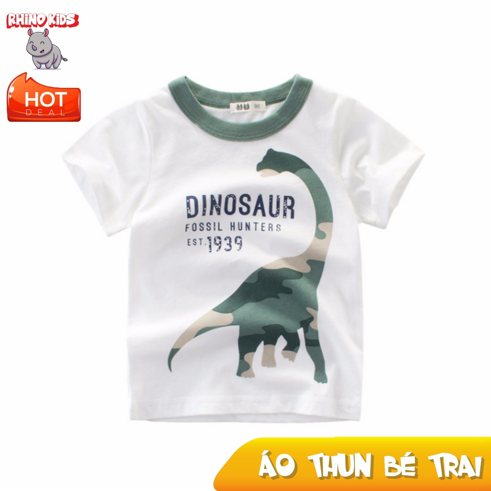 [HCM][ VIDEO] Áo thun ngắn tay bé trai  ao thun be trai  áo thun bé trai 27KIDS in hình DINOSAUR chất cotton hàng xuất Âu Mỹ