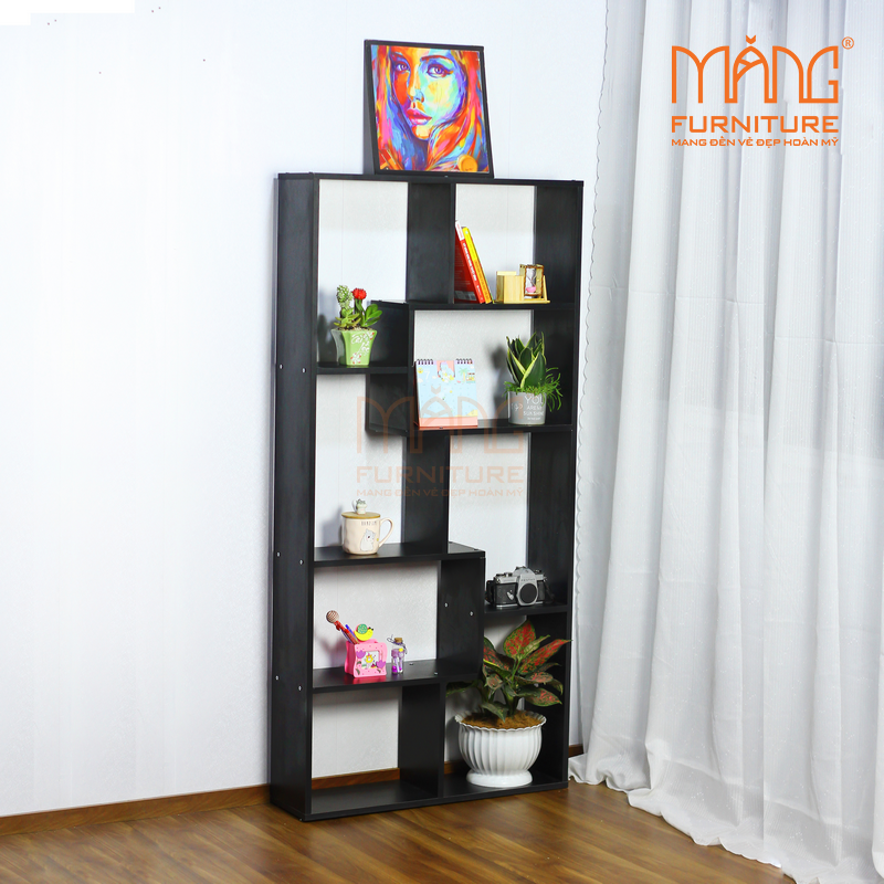 [HCM]Kệ sách gỗ để sàn đa tầng thông minh KS04