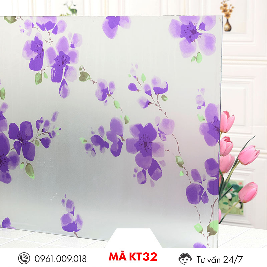 Decal dán kính hoa văn 3D sẵn keo , giấy đề can dán kiếng trang trí cửa sổ nhiều mẫu 90cmx50cm - Trang Trí Hà Linh