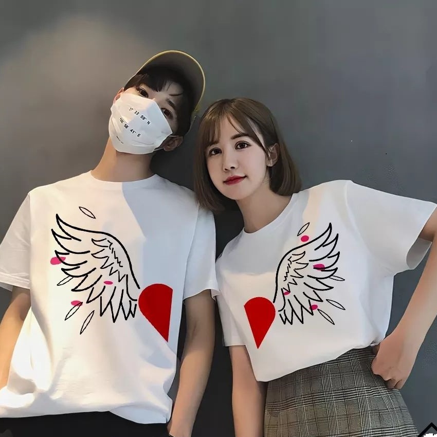 áo đôi nam nữ, áo cặp nam nữ( giá hiện lên đã gồm 1 đôi 2 áo) - áo ghép cánh chim đỏ ý nghĩa