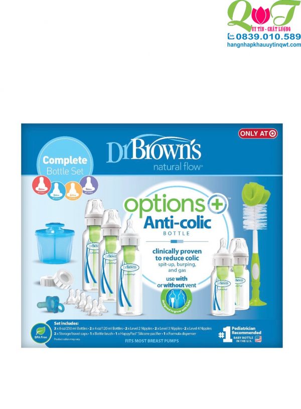 Set bình sữa Dr. Brown’s Options Complete Baby Bottle Gift Set
