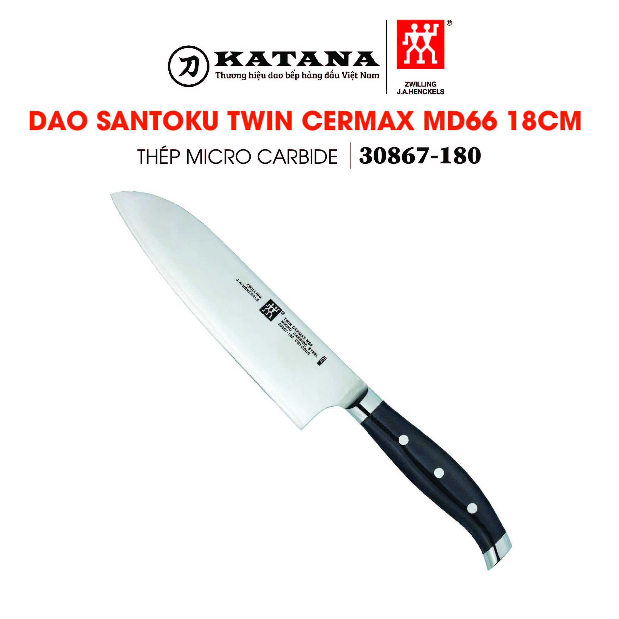 Zwilling - dao santoku twin cermax m66 - 18cm