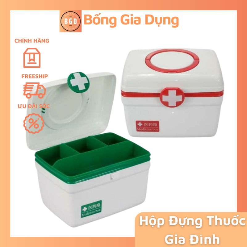 Hộp đựng thuốc gia đình, tủ thuốc và dụng cụ y tế ,thùng đựng đồ sơ cứu đa chức năng