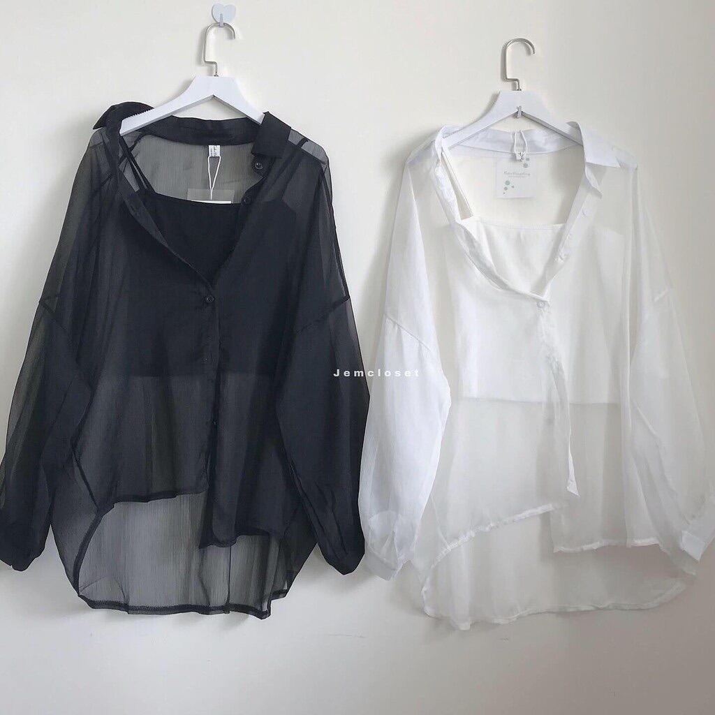 🔘Set Áo Sơ Mi Voan + Áo 2 Dây☀️