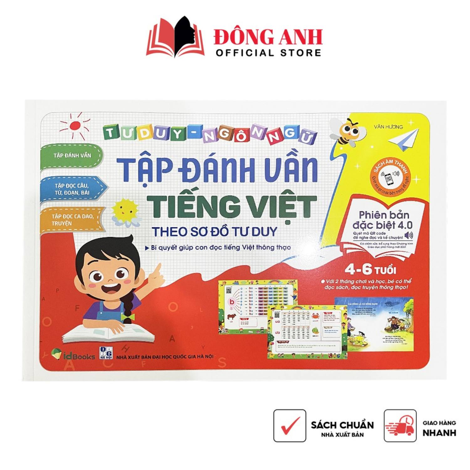 Sách - tập đánh vần tiếng việt theo sơ đồ tư duy dành cho bé từ 4-6 tuổi phiên bản đặc biệt 4.0