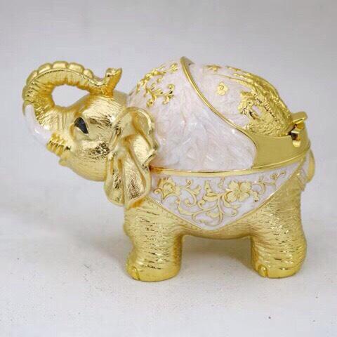 Gạt Tàn Thuốc Lá Hình Con Voi - 2 Màu Đồng - Vàng - 219A259