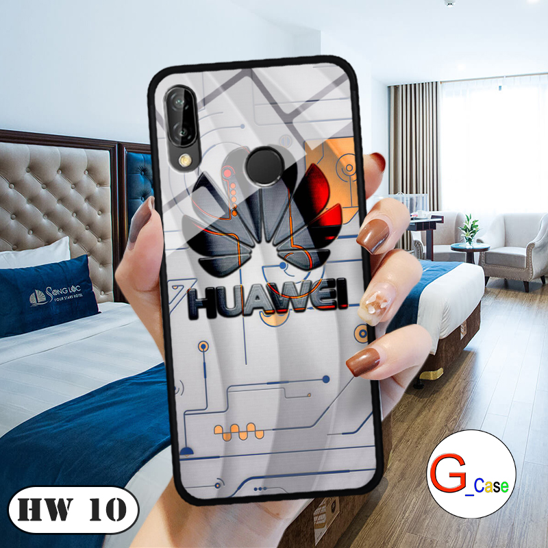 Ốp lưng HUAWEI NOVA 3E - lưng kính in logo hãng điện thoại