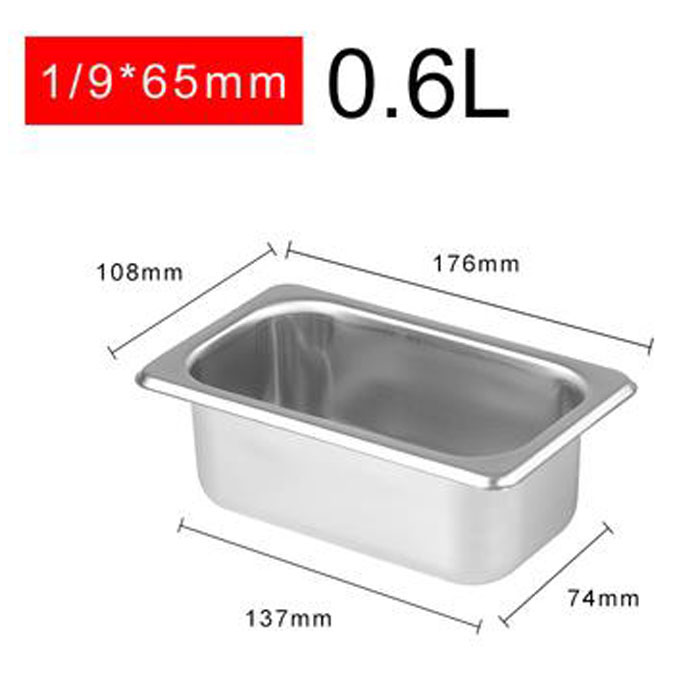 [HCM]Khay Inox Đựng Thạch Đựng Topping Thực Phẩm GN 1/9 ( Không Nắp )