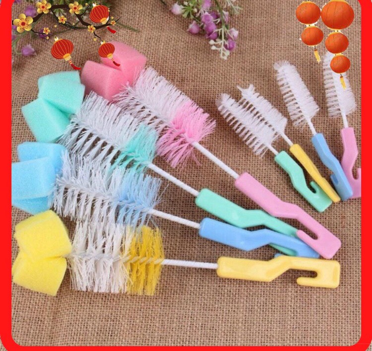 Bộ chổi cọ bình sữa và núm ti 2 chi tiết tiện lợi