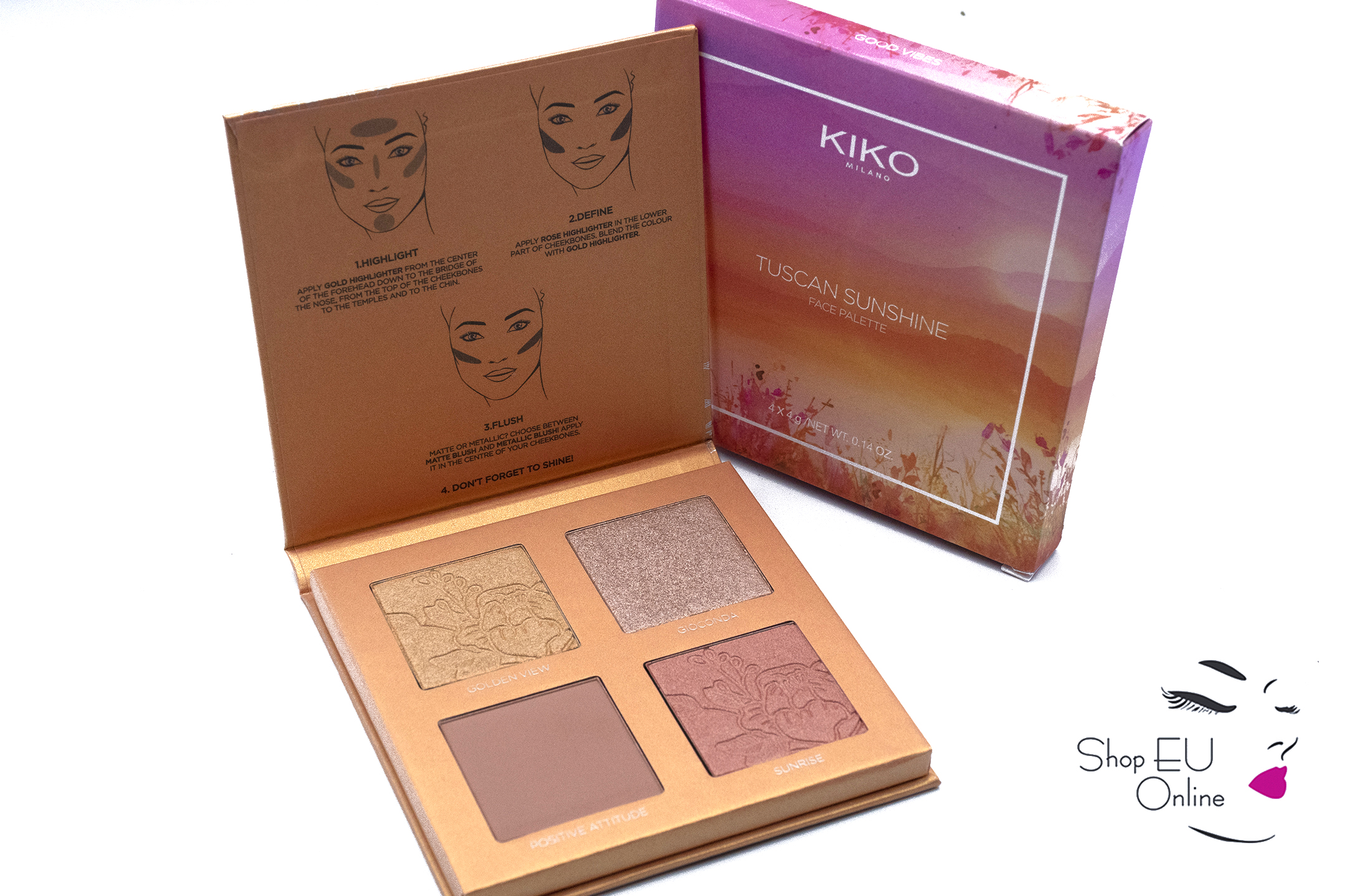 Bảng phấn má & highlight Kiko - TUSCAN SUNSHINE FACE PALETTE