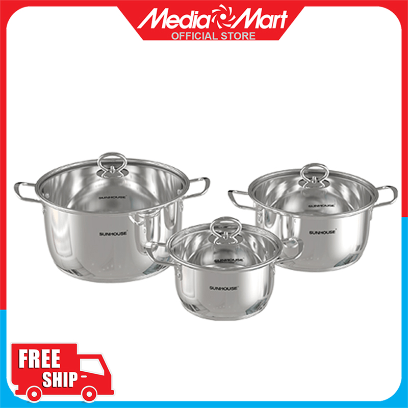 Bộ nồi 3 chiếc inox 5 đáy sunhouse shg788