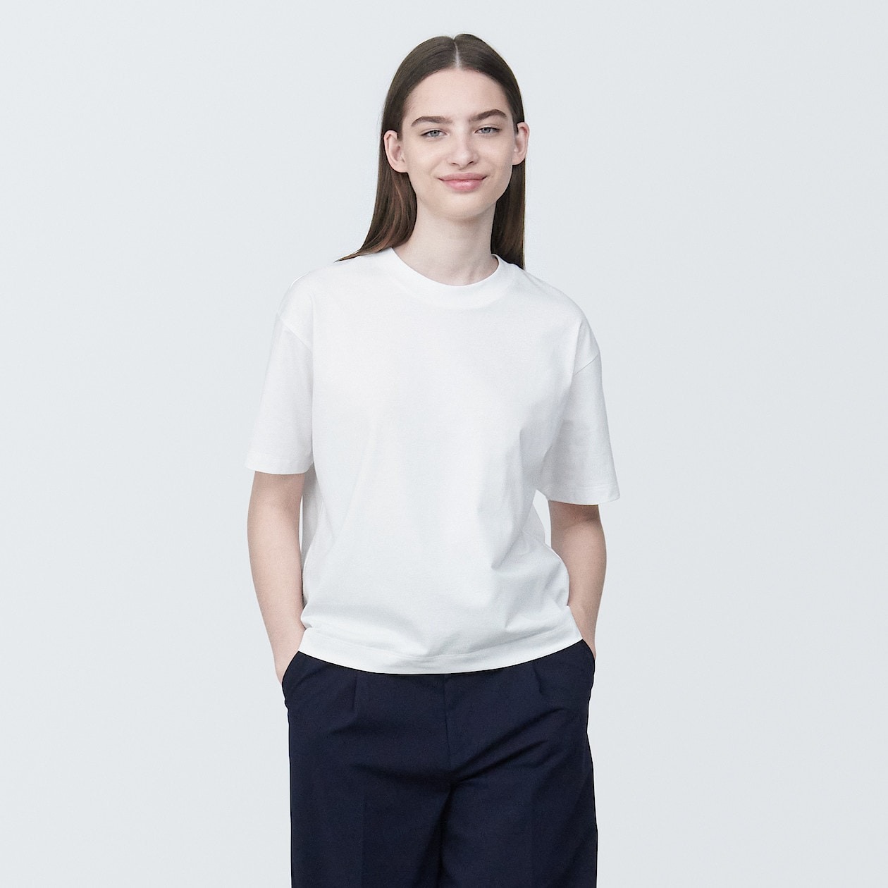 Áo Thun Nữ Cổ Tròn Tay Ngắn MUJI