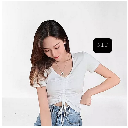 Áo Croptop Tay ngắn rút dây