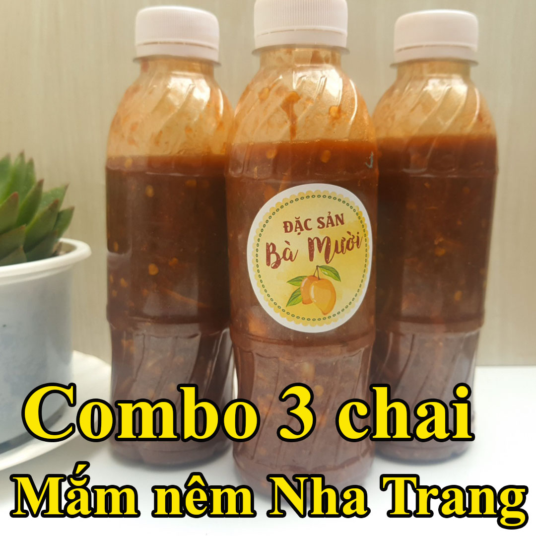Combo 03 chai mắm cá cơm pha sẵn 400g/ chai (1.2 Kg)- Đặc Sản Bà Mười