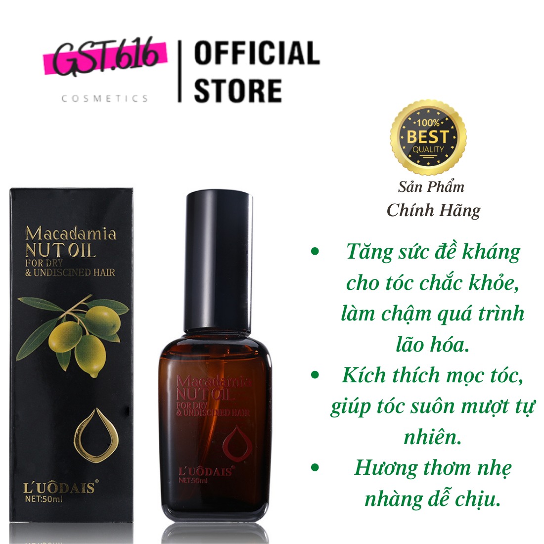 Tinh dầu dưỡng tóc bóng khỏe  MACADAMIA NUT OIL 50ML