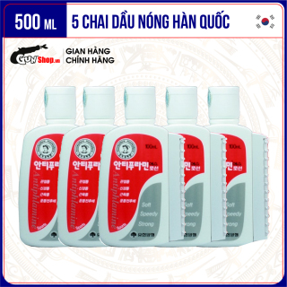Bộ 5 chai dầu nóng Hàn Quốc xoa bóp massage Antiphlamine Mild Chai 100ml thumbnail