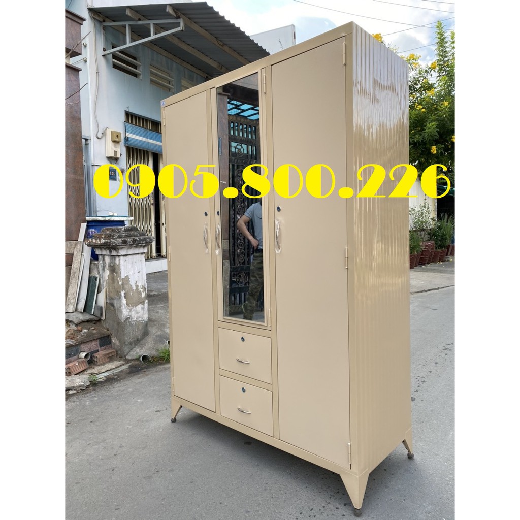 Tủ sắt quần áo 3 cánh sơn tĩnh điện