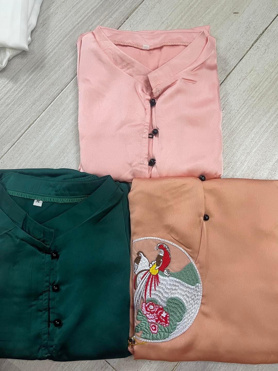 Set Đồ Đi Chùa Thêu Chất Vải Lụa Cao Cấp L10