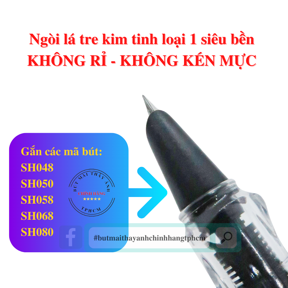 Ngòi lá tre kim tinh calligraphy nét nhỏ
