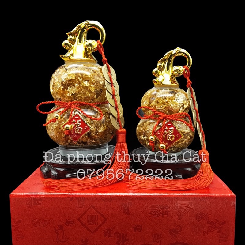 Hồ lô vàng phong thuỷ trưng bày Đá phong thuỷ Gia Cát