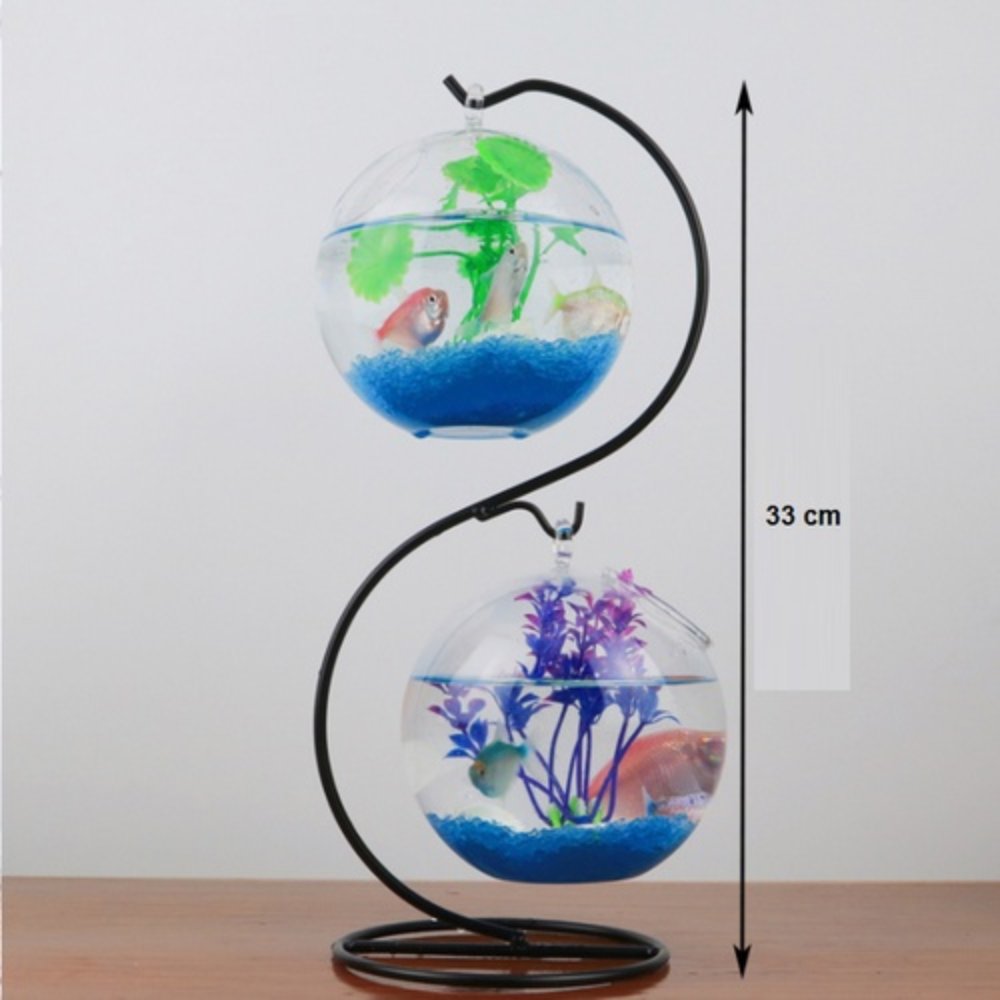 Bể cá mini treo để bàn chữ S