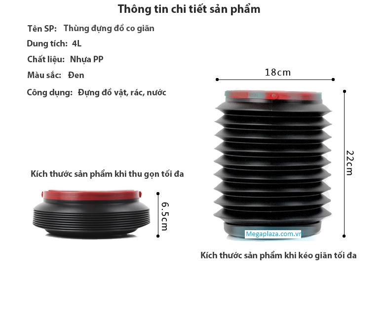 [HCM]Thùng để đồ để rác co giãn trên ô tô (Dung tích 4 lít)