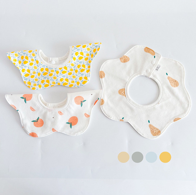 Yếm cổ tròn cánh hoa (Set 3 chiếc) cotton mềm mại, dễ thương Mimo Baby cho bé YC06