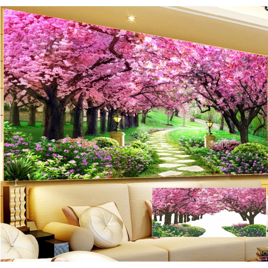 TRANH ĐÍNH ĐÁ PHONG CẢNH RỪNG CÂY TÍM y8003 ( 2mx95 ). Y8001 (120*65) . y8002( 160*75)