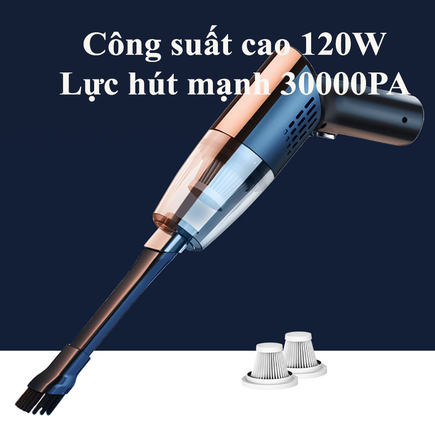 Máy hút bụi, Máy hút bụi mini cầm tay, Máy hút bụi ô tô công suất cao 120W, máy hút bụi cầm tay có lực hút lớn lên đến 45000Pa, Máy hút bụi mini dùng cho ô tô, máy hút bụi mini đa chức năng có lực hút rất mạnh dùng cho ô tô, giường nệm gia đình.
