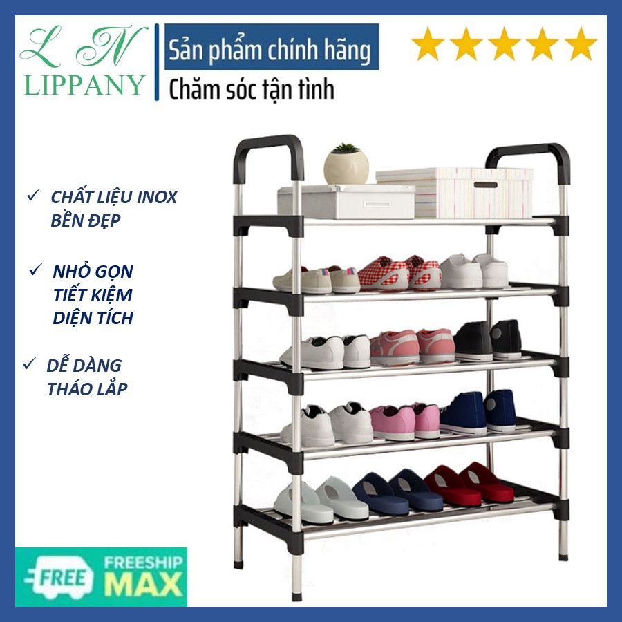 Kệ giày dép 5 tầng khung inox