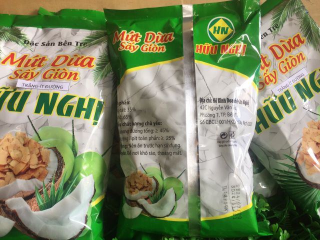 [ combo 5 gói]mứt dừa sấy giòn hữu nghị