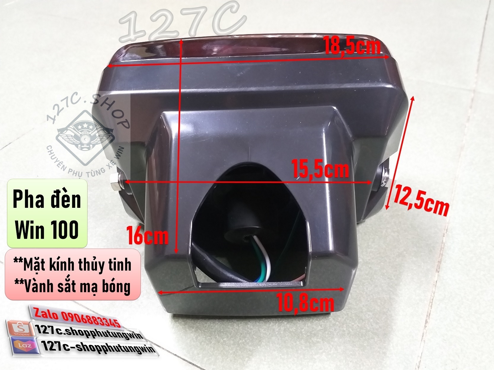 [HCM] Pha đèn lớn Win 100 (Mặt kính thuỷ tinh hoặc Mica)