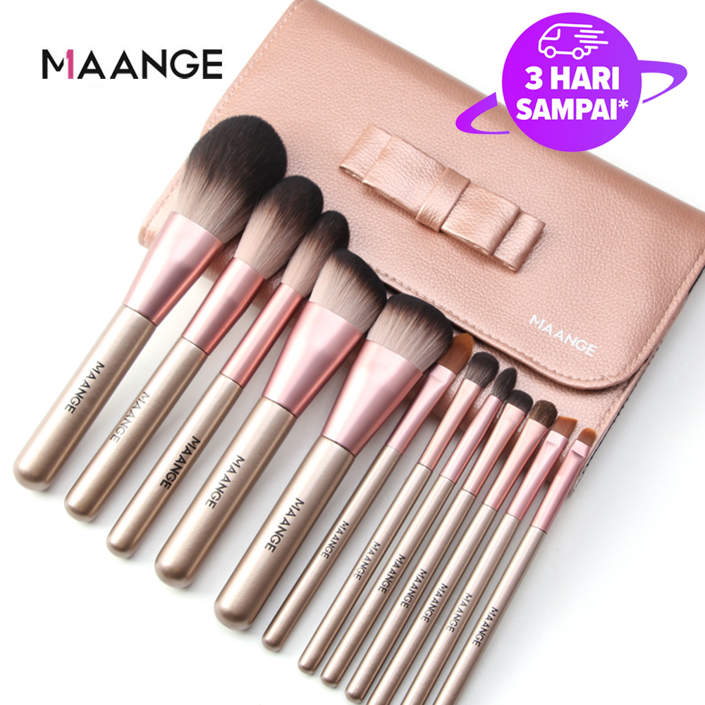 MAANGE Makeup Brushes Set with Handle Makeup Brush Bag Synthetic Kabuki Foundation Blending Face Powder Blush Eye shadow Makeup Brush Kit