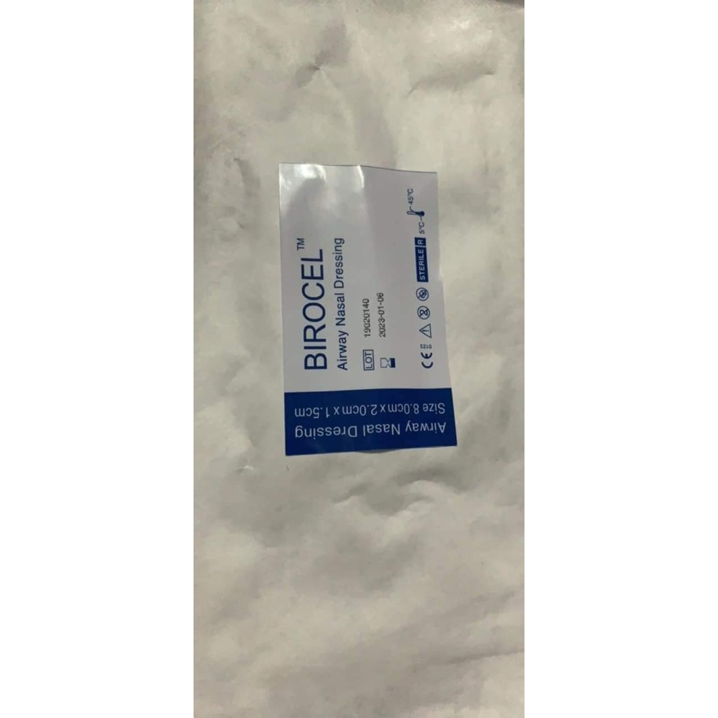 Nassal Dressing- Gạc cầm máu merocel - birocel bông xốp bọt mũi có ống thở sau nâng mũi thẩm mỹ- Bông hút dịch