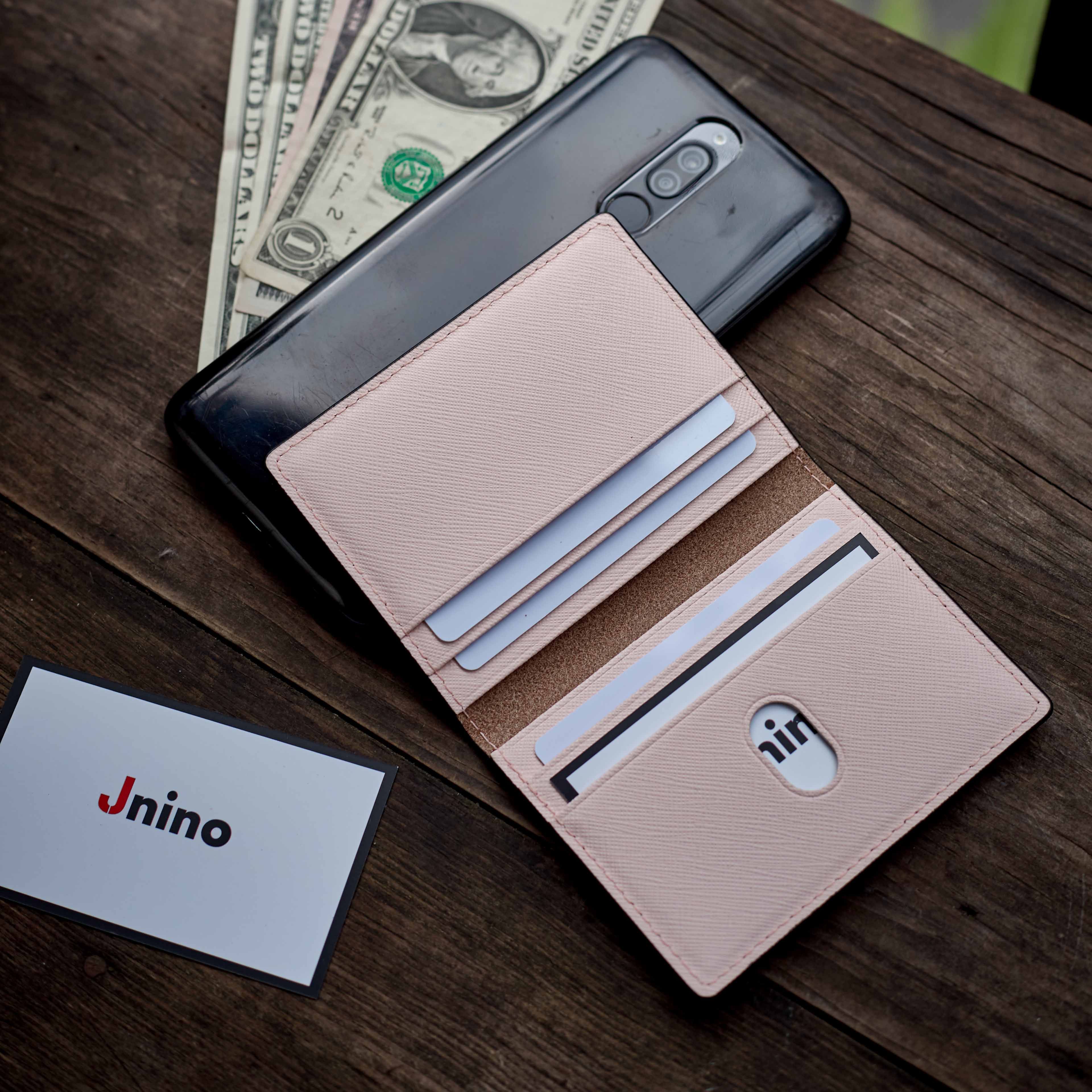 ví đựng thẻ card [da thật] ,thẻ hàng mini da saffiano mini Lucat nam nữ Jnino (khắc tên theo yêu cầu)