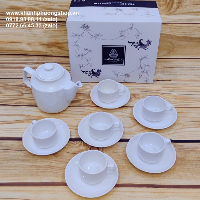bộ ấm trà gốm sứ Minh Long - bộ ấm trà gốm sứ