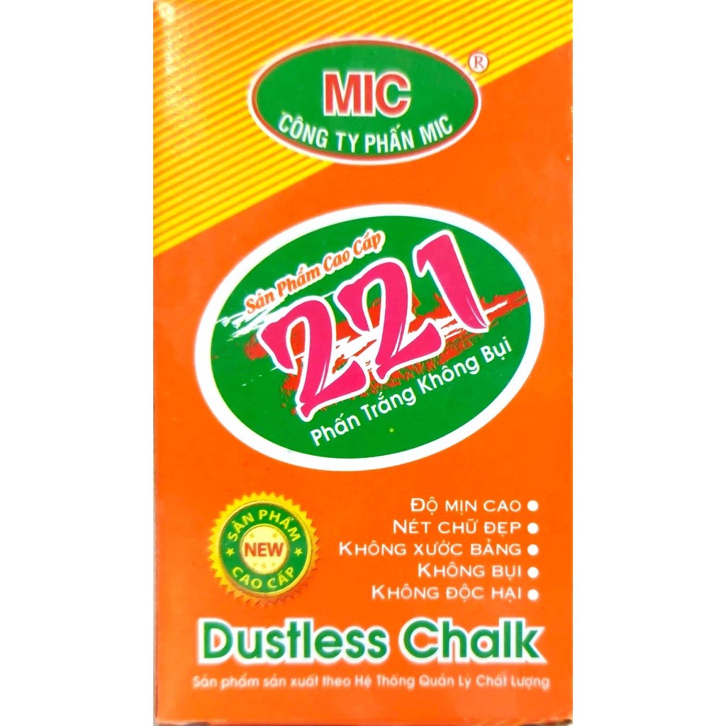 Hộp 10 Cây Phấn Trắng Không Bụi MIC