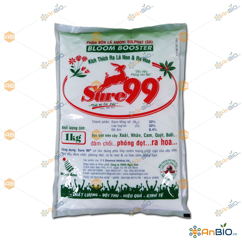 [HCM]Phân Bón Lá Đặc Chủng SURE 99+ gói 1Kg KÍCH THÍCH ĐÂM CHỒI RA HOA TRÁI VỤ - A5.1042